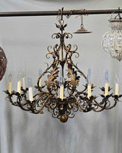Load image into Gallery viewer, Wrought Metal Scrollwork Italian 12-Light Chandelier (~30x36x36)
