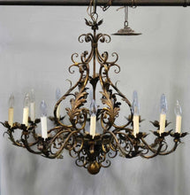 Load image into Gallery viewer, Wrought Metal Scrollwork Italian 12-Light Chandelier (~30x36x36)
