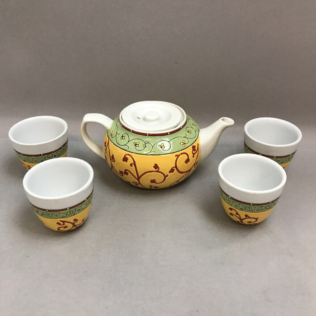 Vintage Pier 1 Tea Set; Teapot (4