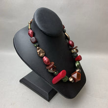 Load image into Gallery viewer, Therera Goodall Vintage Mixed Media Resin Ceramic Glass Bead Necklace (18")
