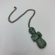 Load image into Gallery viewer, Proto Mayan Style Jade 2.25&quot; Figural Pendant on 18&quot; Sterling Chain

