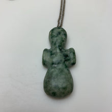 Load image into Gallery viewer, Proto Mayan Style Jade 2.25&quot; Figural Pendant on 18&quot; Sterling Chain
