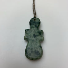 Load image into Gallery viewer, Proto Mayan Style Jade 2.25" Figural Pendant on 18" Sterling Chain
