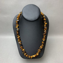 Load image into Gallery viewer, Tiger&#39;s Eye Chip Beaded Necklace w/ Barrel Clasp (24&quot;)
