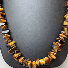 Load image into Gallery viewer, Tiger&#39;s Eye Chip Beaded Necklace w/ Barrel Clasp (24&quot;)
