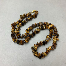 Load image into Gallery viewer, Tiger&#39;s Eye Chip Beaded Necklace w/ Barrel Clasp (24&quot;)

