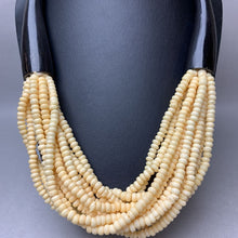 Load image into Gallery viewer, Vintage Horn &amp; Carved Bone Layered Bead Necklace (25")
