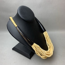 Load image into Gallery viewer, Vintage Horn &amp; Carved Bone Layered Bead Necklace (25")
