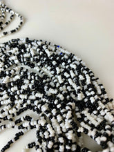 Load image into Gallery viewer, Vintage Black &amp; White Seed Beaded Layered Knot Necklace (27&quot;)
