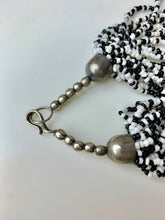 Load image into Gallery viewer, Vintage Black &amp; White Seed Beaded Layered Knot Necklace (27")
