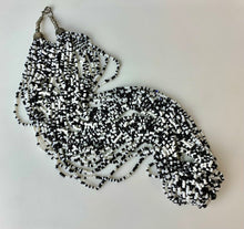 Load image into Gallery viewer, Vintage Black &amp; White Seed Beaded Layered Knot Necklace (27&quot;)
