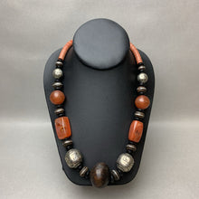 Load image into Gallery viewer, Vintage Berber Moroccan Silver Carnelian Disk Bead Necklace (24")
