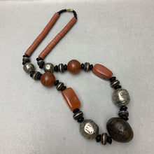 Load image into Gallery viewer, Vintage Berber Moroccan Silver Carnelian Disk Bead Necklace (24")
