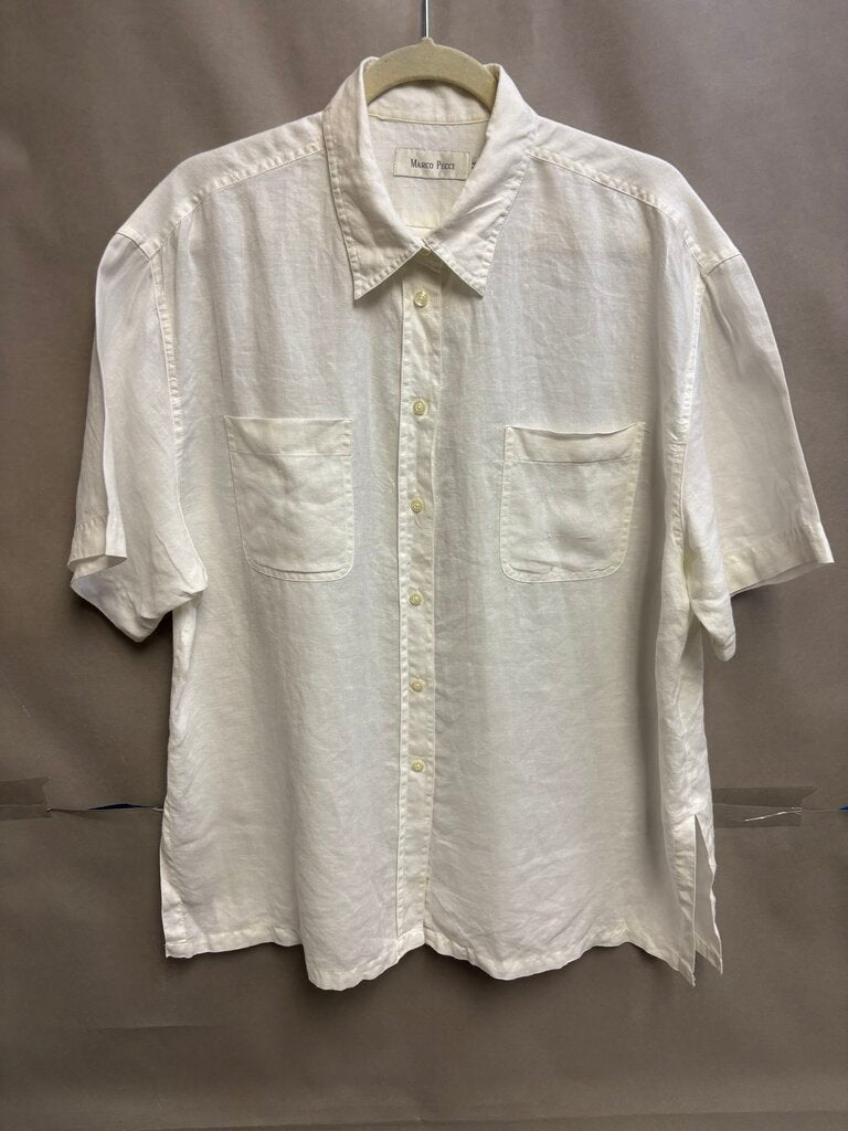Marco Pecci Linen White Blouse Size 44