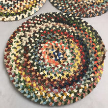 Load image into Gallery viewer, Vintage Set of 4 Chenille Chair Pad Braided (14&quot;)
