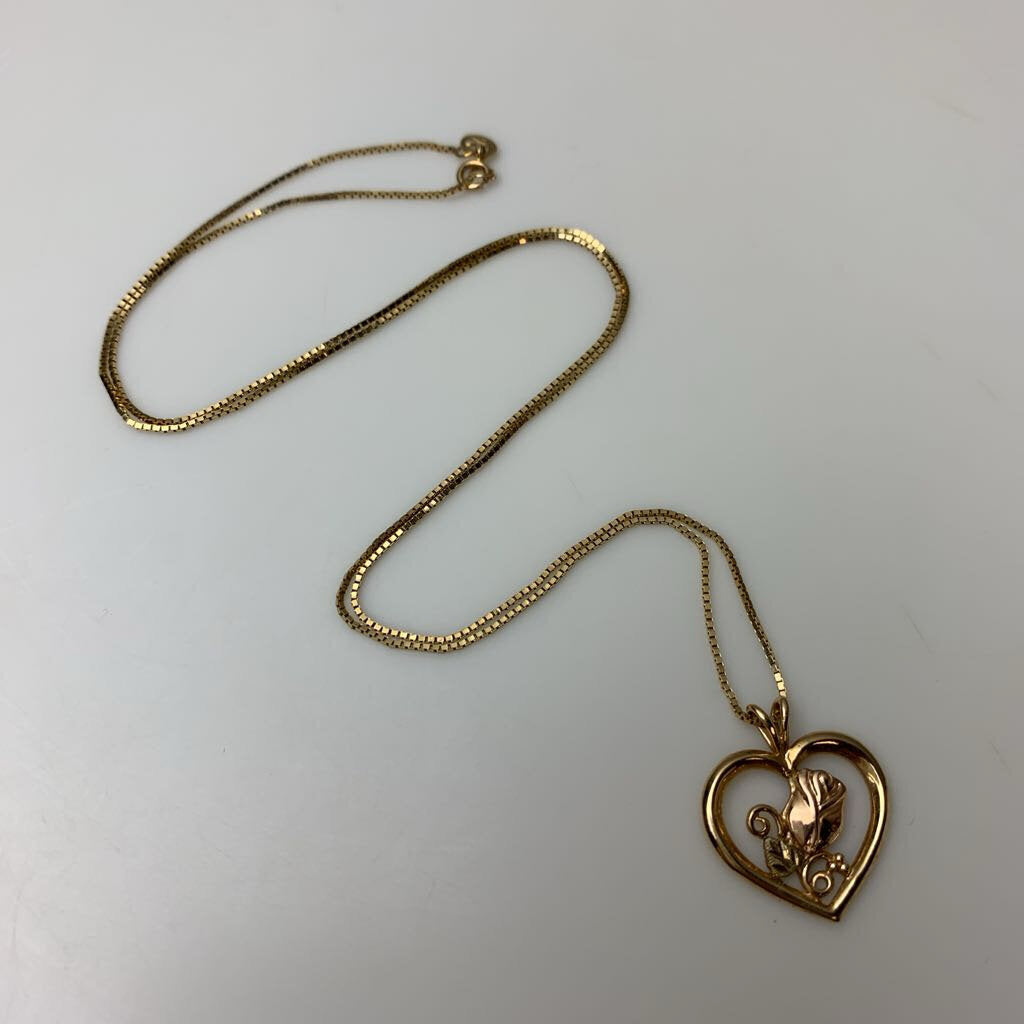 10K Black Hills Gold Pendant on 14K Gold 20