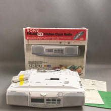 Load image into Gallery viewer, NIB Sony ICF-CD513 Kitchen CD Clock Radio Under Cabinet White
