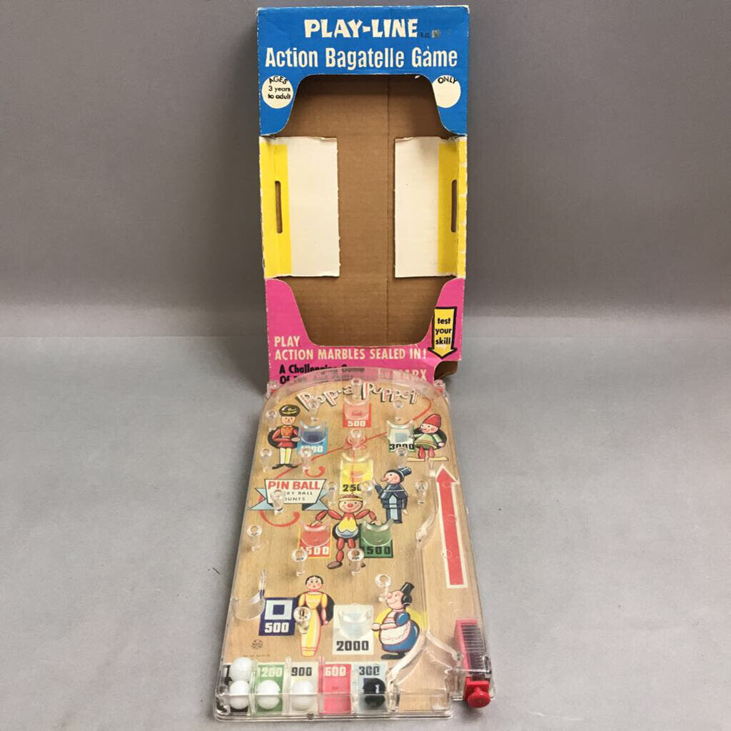 Vintage Marx Bagatelle Tabletop Pinball Game - Pop-a-Puppet (12.5x6)