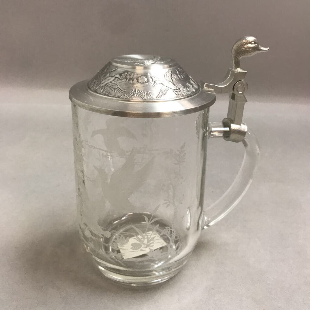Glass Duck Beer Stein Mug (6.5in)