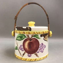 Load image into Gallery viewer, Vintage Miyao Cookie Jar with Wicker Handle (5in)
