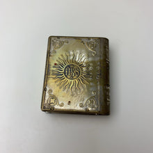 Load image into Gallery viewer, Vintage Pope Paulus VI Pont Max Rosary Case w/ Black Aurora Borealis Crystal Rosary
