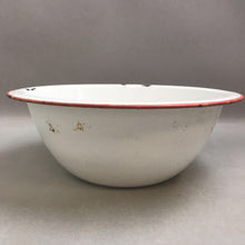 Load image into Gallery viewer, White &amp; Red Enamelware Basin / Bowl (4.5x12x12)
