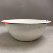 Load image into Gallery viewer, White &amp; Red Enamelware Basin / Bowl (4.5x12x12)
