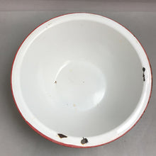 Load image into Gallery viewer, White &amp; Red Enamelware Basin / Bowl (4.5x12x12)
