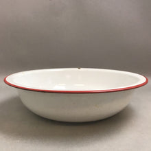 Load image into Gallery viewer, White &amp; Red Enamelware Basin / Bowl (3x12.25x12.25)
