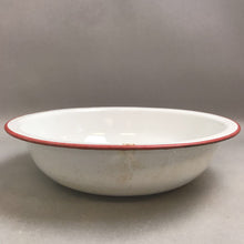 Load image into Gallery viewer, White &amp; Red Enamelware Basin / Bowl (3x12.25x12.25)
