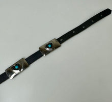 Load image into Gallery viewer, Vintage Nickel Silver Turquoise Heart Shadowbox Concho Belt Signed BC (33&quot;)
