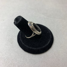 Load image into Gallery viewer, Vintage Sterling Onyx Concho Ring Signed sz 5.5
