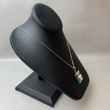 Load image into Gallery viewer, Vintage Sterling Tigers Eye Sodalite Jasper Inlay Pendant Made in Mexico on 17&quot; Chain
