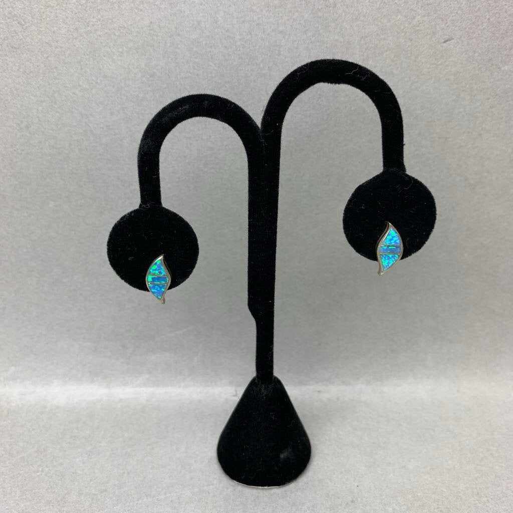 Vintage Native American Sterling Opal Inlay 0.5