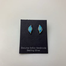 Load image into Gallery viewer, Vintage Native American Sterling Opal Inlay 0.5&quot; Stud Earrings
