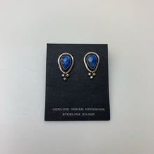 Load image into Gallery viewer, Vintage Native American Sterling Lapis Lazuli 0.75&quot; Stud Earrings
