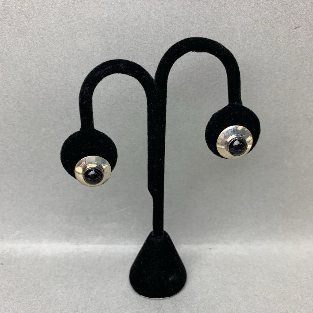 Vintage Native American Sterling Onyx 0.5