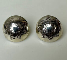 Load image into Gallery viewer, Vintage Native American Sterling Domed Concho Button 1&quot; Stud Earrings

