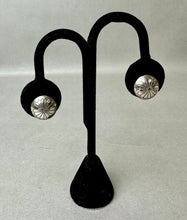 Load image into Gallery viewer, Vintage Native American Sterling Flower Concho Domed 0.5&quot; Stud Earrings
