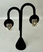 Load image into Gallery viewer, Vintage Native American Sterling Etched Rectangular 0.75&quot; Stud Earrings
