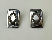 Load image into Gallery viewer, Vintage Native American Sterling Etched Rectangular 0.75&quot; Stud Earrings
