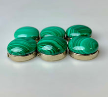Load image into Gallery viewer, Malachite Stainless Steel Button Cover Set of 6
