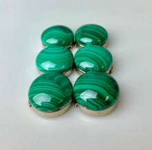 Load image into Gallery viewer, Malachite Stainless Steel Button Cover Set of 6
