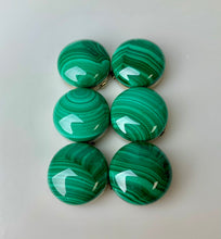 Load image into Gallery viewer, Malachite Stainless Steel Button Cover Set of 6
