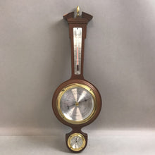 Load image into Gallery viewer, Vintage Wood Barometer Taylor Banjo Weather Station (21.5in)
