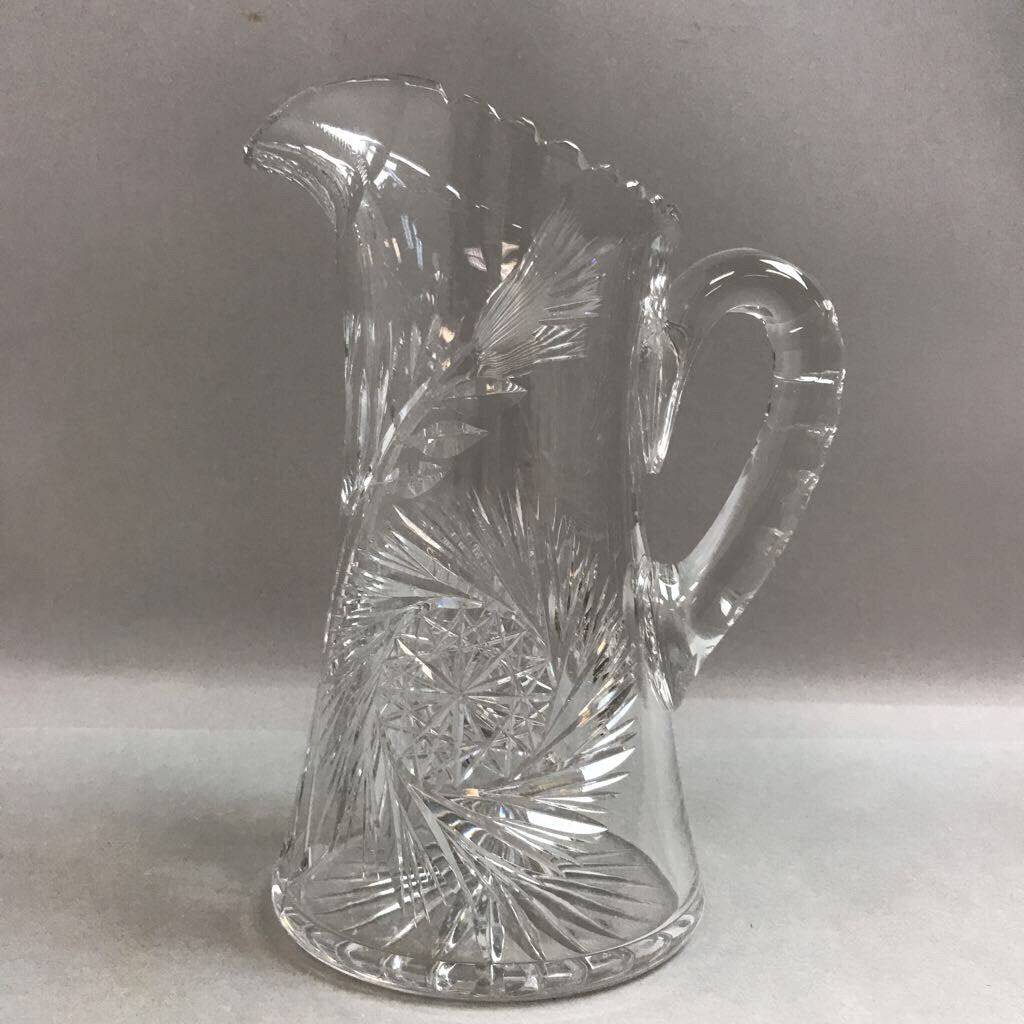 Cut Glass Pitcher American Brilliant Period (9in)