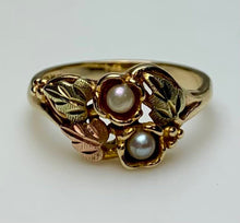 Load image into Gallery viewer, 10K Black Hills Gold Pearl Ring sz 6 (3.2g)
