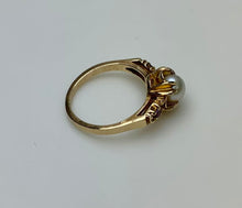 Load image into Gallery viewer, Vintage 10K Gold Pearl Ruby Ring sz 5.25 (2.8g)
