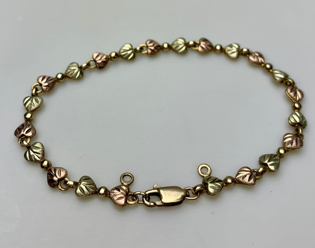 10K Black Hills Gold Leaf Link 7.5