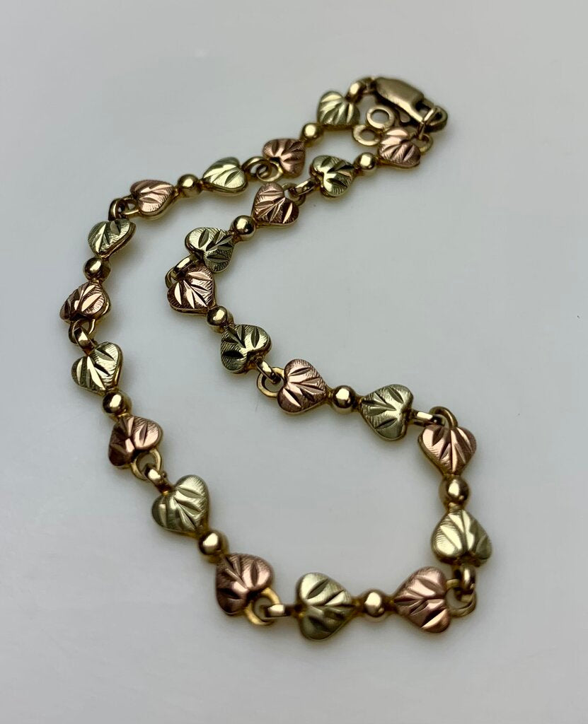 10K Black Hills Gold Leaf Link 7.5